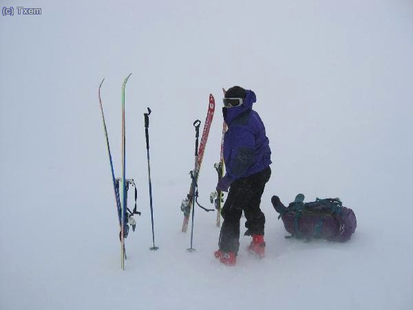 Al día siguiente, regreso al portalet en medio del temporal...