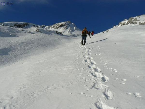 Llegando al collado