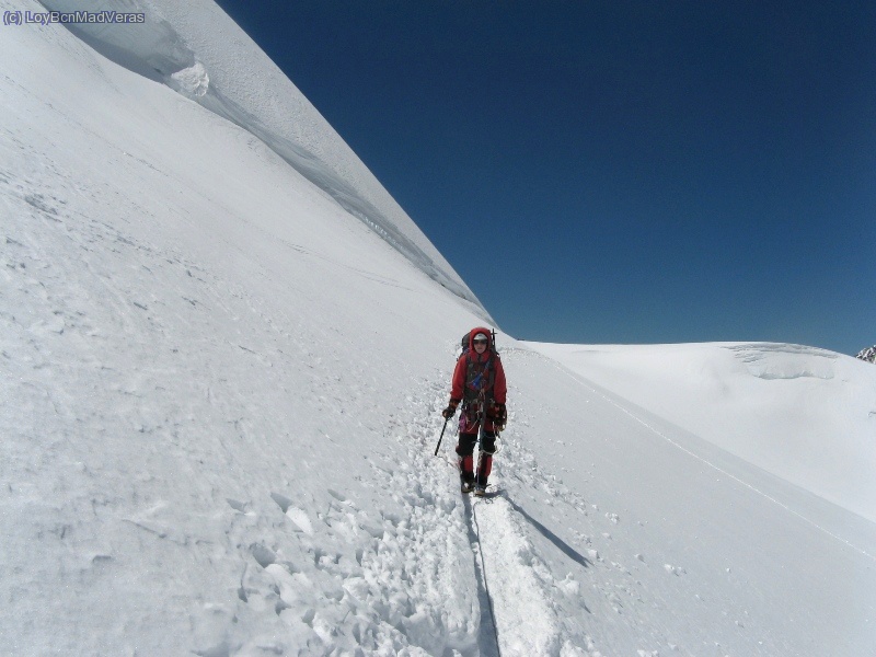 Bordeando los seracs del Parrotspitze