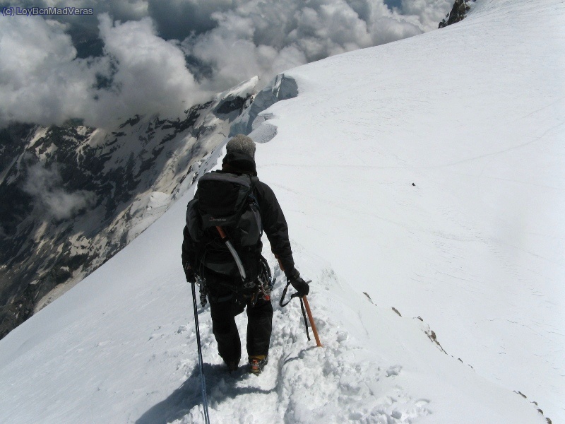 Descenso del Zumsteinspitze