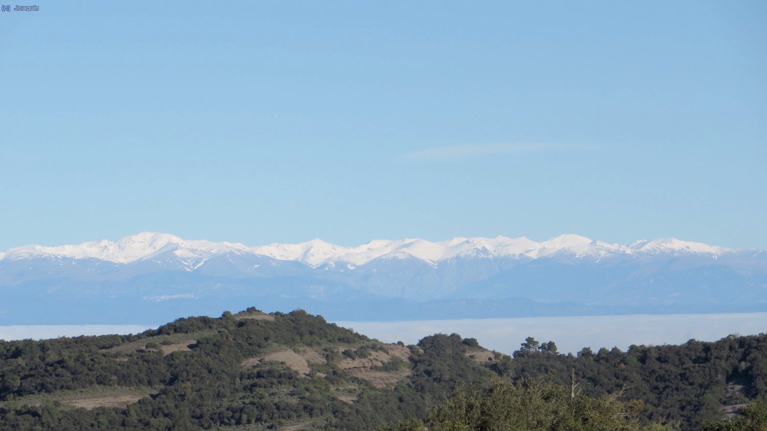 Al fondo el Pirineo nevado